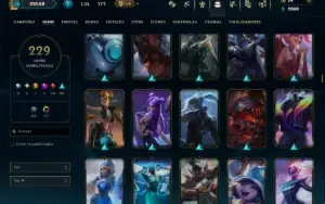 Unranked com TODOS os Champs e 229 Skins ( SUP / ADC )
