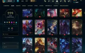 Unranked com TODOS os Champs e 229 Skins ( SUP / ADC )