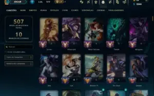Unranked com TODOS os Champs e 229 Skins ( SUP / ADC )