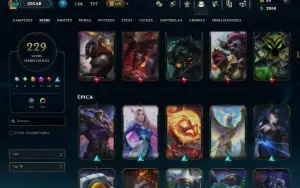 Unranked com TODOS os Champs e 229 Skins ( SUP / ADC )