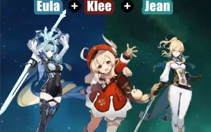 Conta Genshin Impact AR 7 com Eula, Klee e Jean ⭐