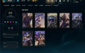 Unranked (ex diamante) com 80 Champs e 60 Skins