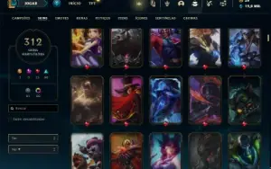 Conta Unranked com TODOS os champs e 312 Skins ( JG / MID )