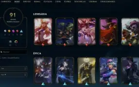 Conta League of Legends Full Acesso - 142 Champs e 91 Skins