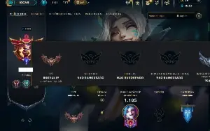 Unranked com TODOS os champs e 545 Skins ( Nivel 1000 )