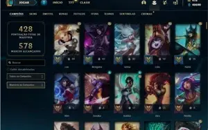 Conta Platina 2 com TODOS os champ e 377 Skins + 5 Prestigio