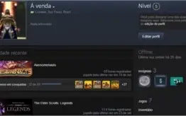 Conta Steam - Nível 5 - Com R$ 166 em JOGOS