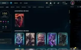 Conta League of Legends lv 268 Platina 3 100 Skins