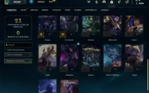 Conta bronze 1 com 27 Champs e 1 Skin + 3 Fragmentos