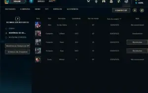Conta bronze 1 com 27 Champs e 1 Skin + 3 Fragmentos