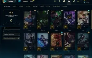 Conta bronze 1 com 27 Champs e 1 Skin + 3 Fragmentos