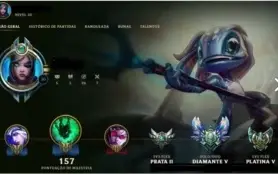 League of Legends CONTA - Borda Mestre e 210 Skins