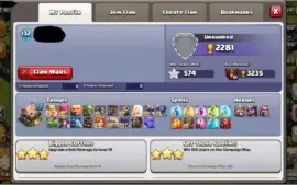 Clash of Clans - CV 11, lvl 132.  heróis 22/25/11.