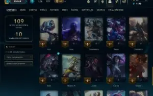 Unranked com 50 Champs e 19 Skins