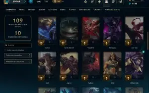 Unranked com 50 Champs e 19 Skins