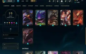 Unranked com 50 Champs e 19 Skins