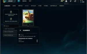Conta lv 1 com Rammus Rei (RARA) no servidor BR