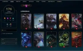 CONTA LOL, GOLD 3, 176 SKINS, TODOS OS CAMPEÕES