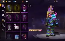 Conta free fire com angelical verde e vermelha feminina.