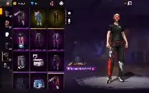 Conta free fire com angelical verde e vermelha feminina.