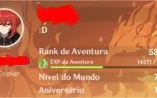 Conta Genshin Impact com 6 personagens 5 estrelas