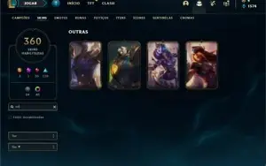Conta Ouro 4 com TODOS os champs e 360 Skins + 46 Cromas