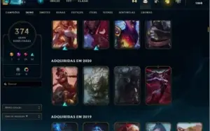 acc Lol desde 2012 unico dono  374 skin e conta de va
