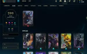 Conta prata 4 com 150 Champs e 300 Skins + 5 Prestigios