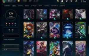 Conta prata 1 com 59 skins e 72 champs