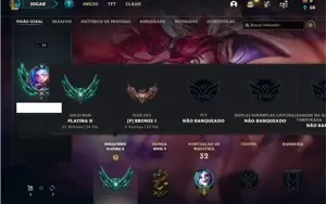 Conta platina 2 com 32 Champs e 8 Skins + 6 Fragmentos