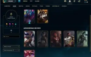 Conta platina 2 com 32 Champs e 8 Skins + 6 Fragmentos