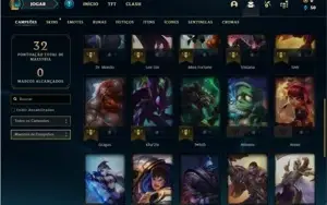 Conta platina 2 com 32 Champs e 8 Skins + 6 Fragmentos