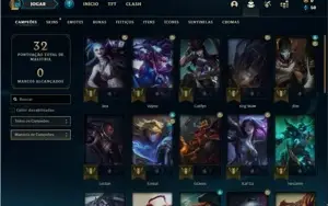 Conta platina 2 com 32 Champs e 8 Skins + 6 Fragmentos
