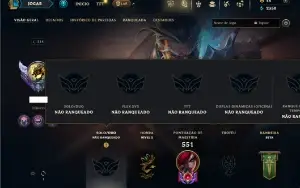 Unranked com TODOS os champs e 166 Skins ( ADC / MID / JG )