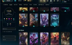 Unranked com TODOS os champs e 166 Skins ( ADC / MID / JG )