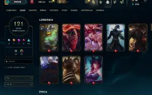 Ouro 3 com 150 Champs e 121 Skins ( MAIN ADC )