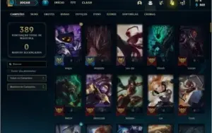 Conta prata 4 com 75 skins e 124 champs
