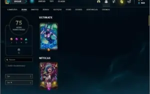 Conta prata 4 com 75 skins e 124 champs