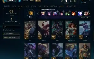 Platina 2 com 40 Champs e 9 Skins
