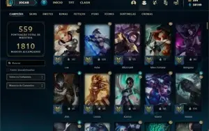 Conta prata 4 com TODOS os champs e 229 Skins + 86 Cromas