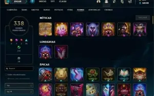 Conta prata 4 com TODOS os champs e 229 Skins + 86 Cromas
