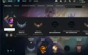 Conta prata 4 com TODOS os champs e 229 Skins + 86 Cromas