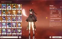 Conta com Hutao C1 + Homa + Raiden + Luz do Cortador e mais