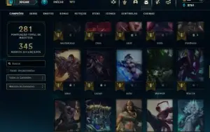 Unranked com 100 Champs e 129 Skins ( JG / TOP )