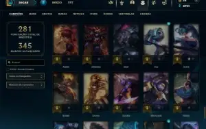 Unranked com 100 Champs e 129 Skins ( JG / TOP )