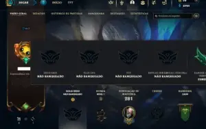 Unranked com 100 Champs e 129 Skins ( JG / TOP )