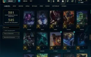 Unranked com 100 Champs e 129 Skins ( JG / TOP )