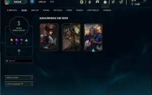 Platina 3 com 40 Champs e 3 Skins + 9 Fragmentos