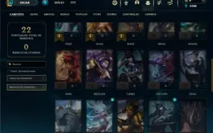 Platina 3 com 40 Champs e 3 Skins + 9 Fragmentos