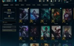 Platina 3 com 40 Champs e 3 Skins + 9 Fragmentos